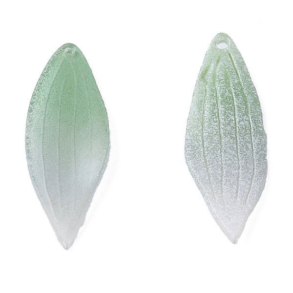 

PandaHall Plastic Pendants, Leaf, Medium Aquamarine, 29x9x1.5mm, Hole: 1mm Plastic Leaf
