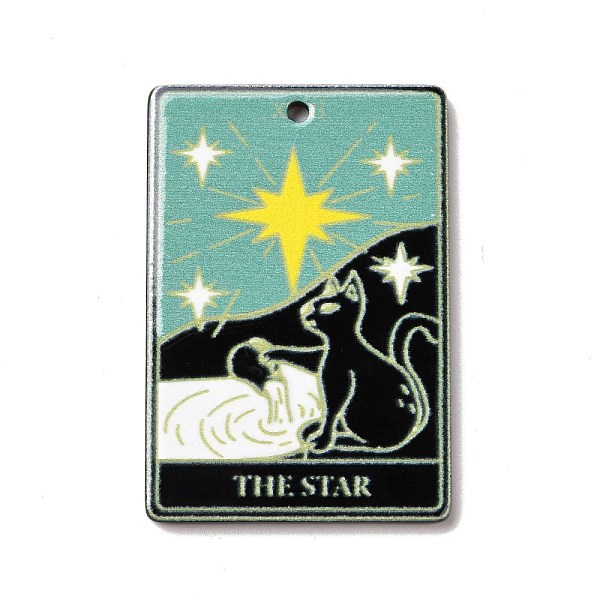 

PandaHall Printed Acrylic Pendants, Rectangle with Tarot Pattern, The Star XVII, 39.5x27x2mm, Hole: 1.8mm Acrylic Tarot