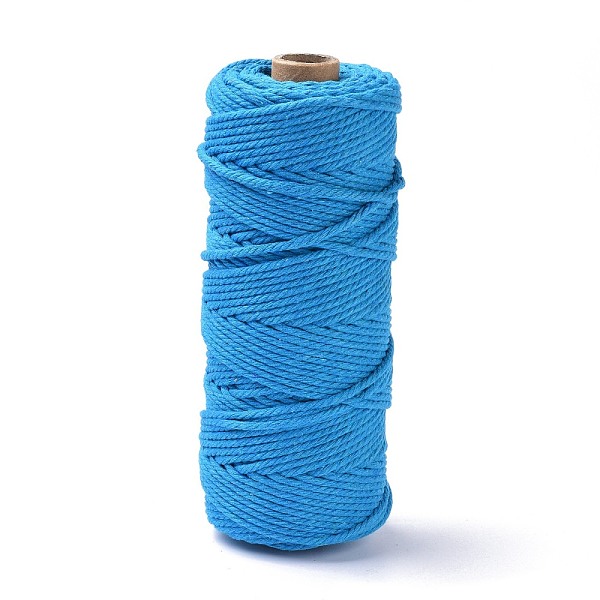 

PandaHall Cotton String Threads, for DIY Crafts, Gift Wrapping and Jewelry Making, Deep Sky Blue, 3mm, about 109.36 Yards(100m)/Roll Cotton