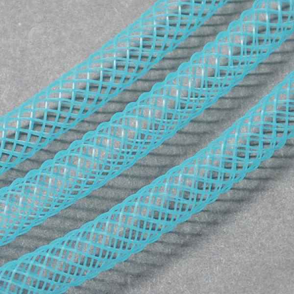 

PandaHall Plastic Net Thread Cord, Sky Blue, 10mm, 30Yards Plastic Blue