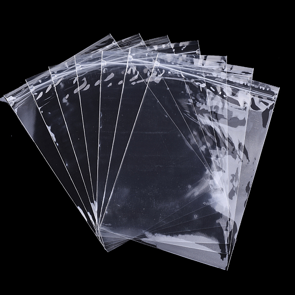 

PandaHall Polypropylene Zip Lock Bags, Top Seal, Resealable Bags, Self Seal Bag, Rectangle, Clear, 26.1x17cm, Unilateral Thickness: 2 Mil...