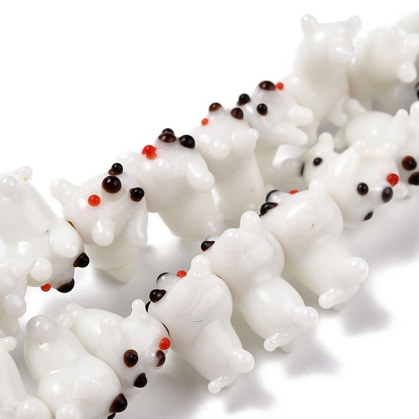 

PandaHall Handmade Lampwork Beads Strands, Cartoon Dog, White, 9.5~10.5x17~19.5x13~14mm, Hole: 1.5mm, about 25pcs/strand, 10.24 inch(26cm)...