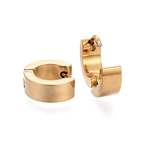 

PandaHall 304 Stainless Steel Huggie Hoop Earrings, Ring, Golden, 10.5x11x4mm, Pin: 1mm 304 Stainless Steel Ring