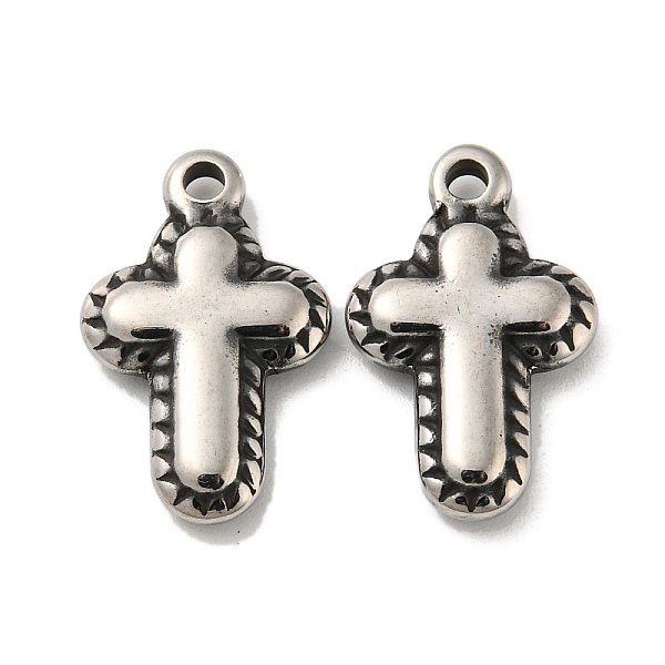 

PandaHall 304 Stainless Steel Pendants, Cross Charm, Antique Silver, 20x13x3.5mm, Hole: 2mm 304 Stainless Steel Cross