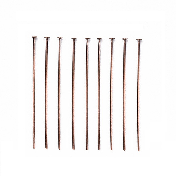 

PandaHall Jewelry Findings, Brass Flat Head Pins, Cadmium Free & Nickel Free & Lead Free, Red Copper, 0.7x40mm, about 8220pcs/1000g Brass