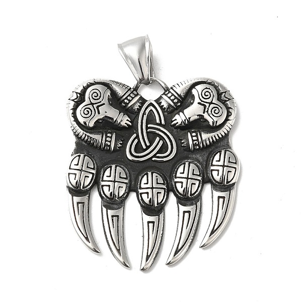 

PandaHall Viking Bear 304 Stainless Steel Manual Polishing Pendants, Claw Charms, Antique Silver, 39.5x33.5x3mm, Hole: 4x8.5mm 304 Stainless...