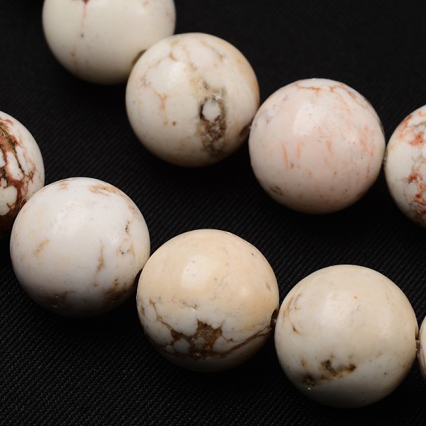

PandaHall Natural Magnesite Beads Strands, Round, 8mm, Hole: 1mm, about 48pcs/strand, 15.7 inch(39.8cm) Magnesite Round