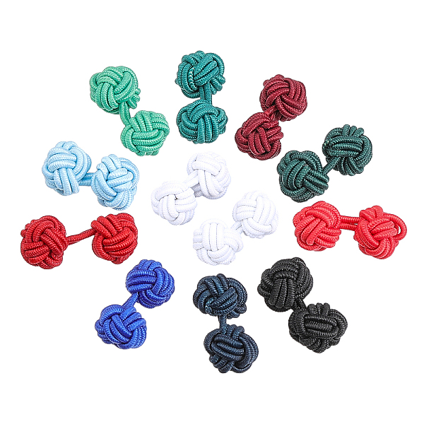 CHGCRAFT 22Pcs 11 Colors Solid Color Rubber Knot Cufflinks Fabric