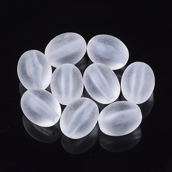 

PandaHall Transparent Acrylic Beads, Frosted, Oval, WhiteSmoke, 13.5x11mm, Hole: 2mm, about 520pcs/500g Acrylic Oval White
