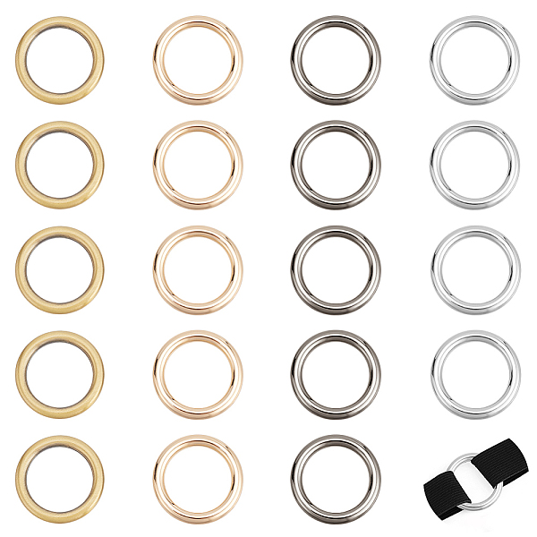 

PandaHall WADORN 20pcs 4 Colors Alloy Bag Strap Adjuster Buckles, Round Ring, Mixed Color, 3.45x0.5cm, Inner Diameter: 2.5cm, 5pcs/color...
