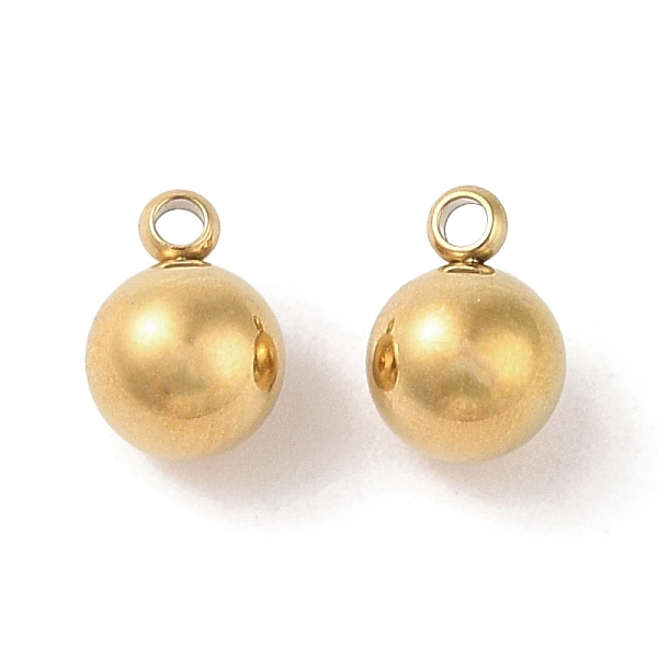 

PandaHall Ion Plating(IP) 304 Stainless Steel Charms, Round Charm, Real 18K Gold Plated, 8.5x6mm, Hole: 1.4mm 304 Stainless Steel Round