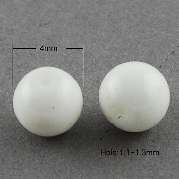 

PandaHall Painted Glass Bead Strands, Baking Paint, Round, WhiteSmoke, 4mm, Hole: 1.1~1.3mm, about 200pcs/strand, 31.4 inch Glass Round..., White