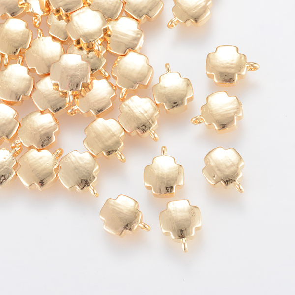 

PandaHall Brass Charms, Nickel Free, Real 18K Gold Plated, Cross, 9x7x3mm, Hole: 1mm Brass Cross