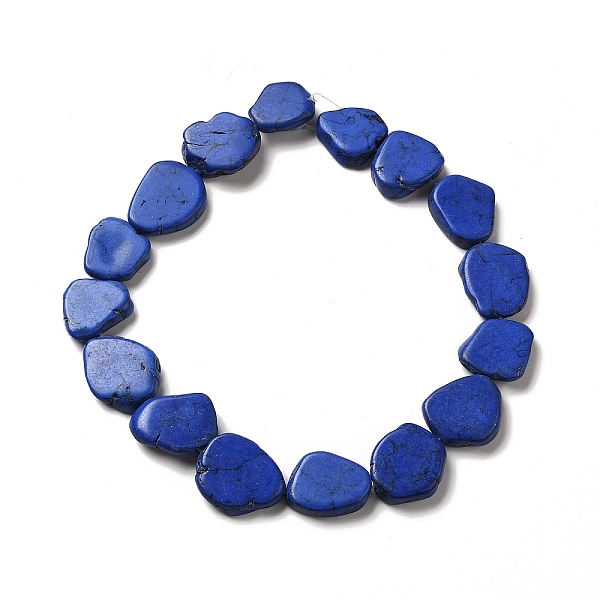 

PandaHall Synthetic Turquoise Dyed Beads Strands, Nuggets, Medium Blue, 22~32x19~26.5x6~10mm, Hole: 1.2mm, about 15~16pcs/strand...