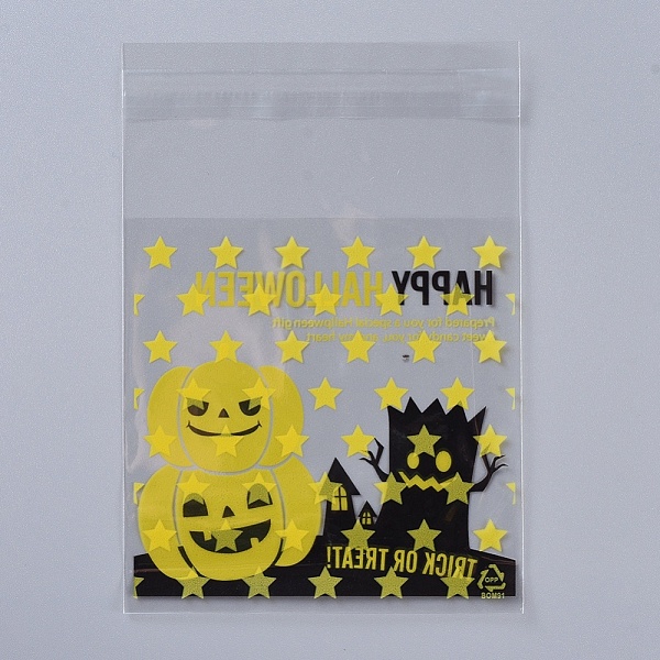 

PandaHall Halloween Cookie Bags, Self Adhesive Candy Bags, OPP Cellophane Bags, for Party Gift Supplies, Yellow, 13x10x0.01cm, 95~100pcs/bag...