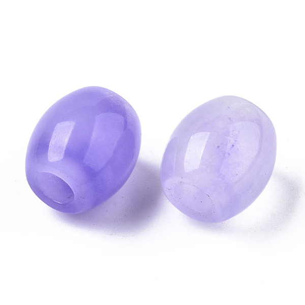 

PandaHall Natural White Chalcedony European Beads, Large Hole Beads, Dyed, Barrel, Lilac, 13~14x12.5mm, Hole: 5mm Chalcedony Oval Purple