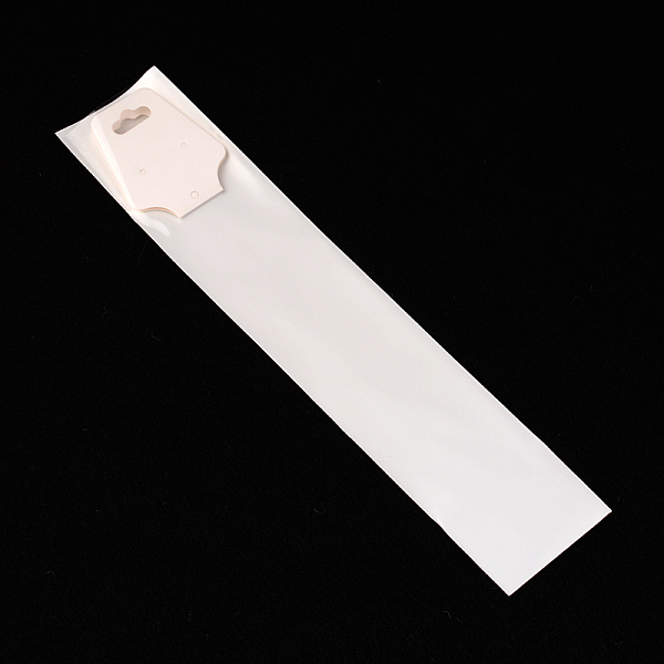 

PandaHall Rectangle Cellophane Bags, with Necklace Display Hanging Cards, White, 25x5cm, Unilateral Thickness: 0.035mm, Display Hanging Card...