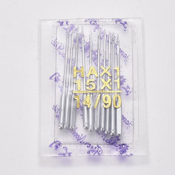 

PandaHall Home Sewing Machine Needles, Silver, Size 90/14, 37.9mm Iron Silver