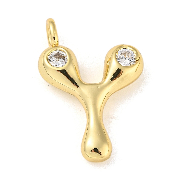 

PandaHall Rack Plating Brass Micro Pave Cubic Zirconia Pendants, Cadmium Free & Lead Free, Long-Lasting Plated, Real 18K Gold Plated, Letter..., Clear
