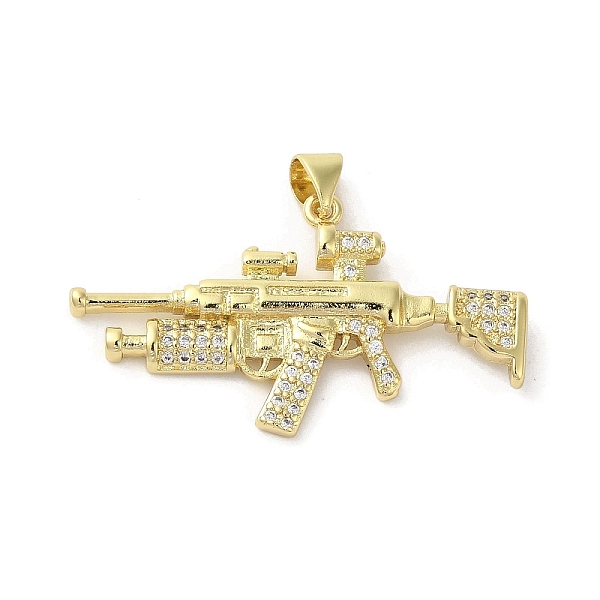 

PandaHall Rack Plating Brass Micro Pave Cubic Zirconia Pendants, Gun, Long-Lasting Plated, Cadmium Free & Lead Free, Real 18K Gold Plated..., Clear