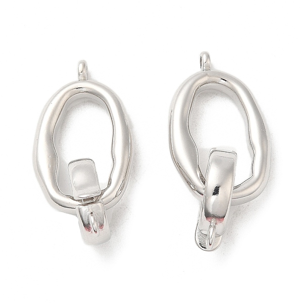 

PandaHall Brass Fold Over Clasps, Oval, Platinum, 31.5mm, Hole: 1.2mm Brass