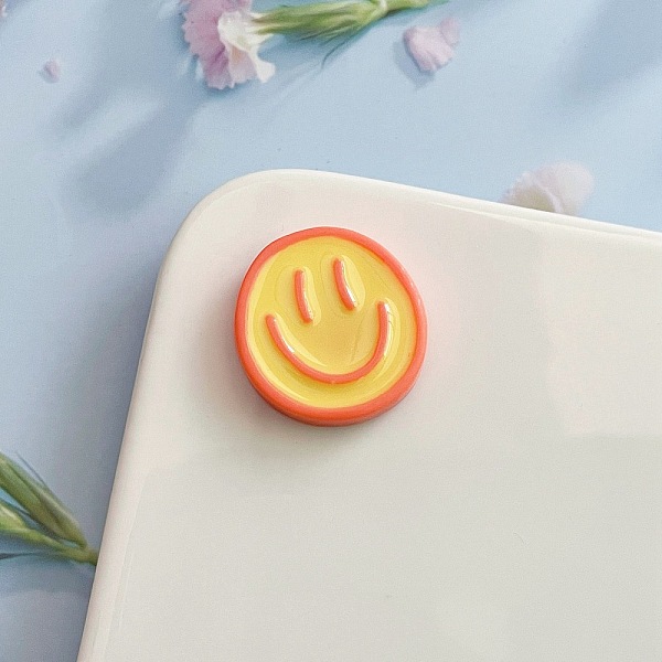 

PandaHall Cute Multifunction Resin Magnetic Refrigerator Sticker Fridge Magnets Hanging Hook, with Enamel, Smiling Face, Light Khaki...