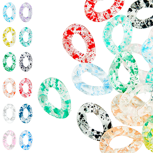

PandaHall HOBBIESAY 120Pcs 12 Colors Acrylic Linking Chain Rings AB Color Quick Link Connectors Transparent Acrylic Curb Chains C-Clips..., Multicolor
