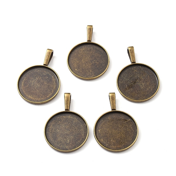 

PandaHall Alloy Pendant Cabochon Settings, Plain Edge Bezel Cups, Lead Free & Cadmium Free & Nickel Free, Flat Round, Antique Bronze...