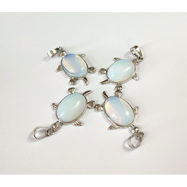 

PandaHall Tortoise Platinum Tone Brass Opalite Pendants, 34x21x7mm, Hole: 5x7mm Opalite Tortoise