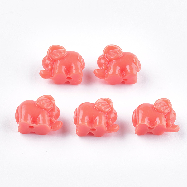 

PandaHall Synthetic Coral Beads, Dyed, Elephant, Tomato, 10x14.5x8.5mm, Hole: 2mm Synthetic Coral Elephant Red