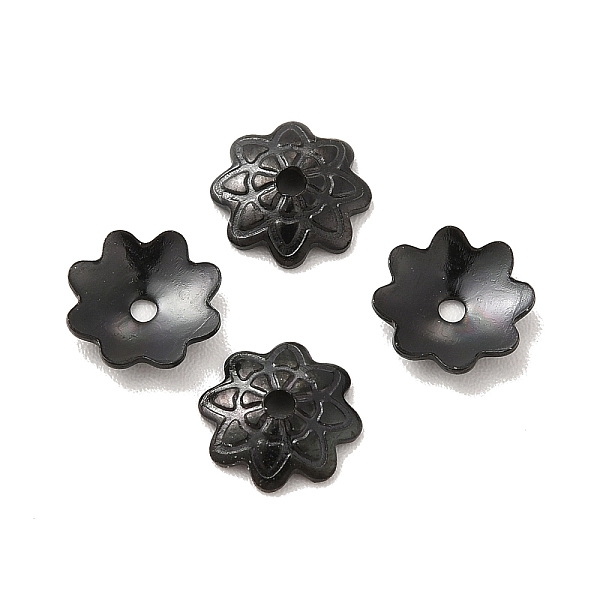 

PandaHall 304 Stainless Steel Bead Caps, Flower, Multi-Petal, Electrophoresis Black, 7.5x7x2mm, Hole: 2mm 304 Stainless Steel