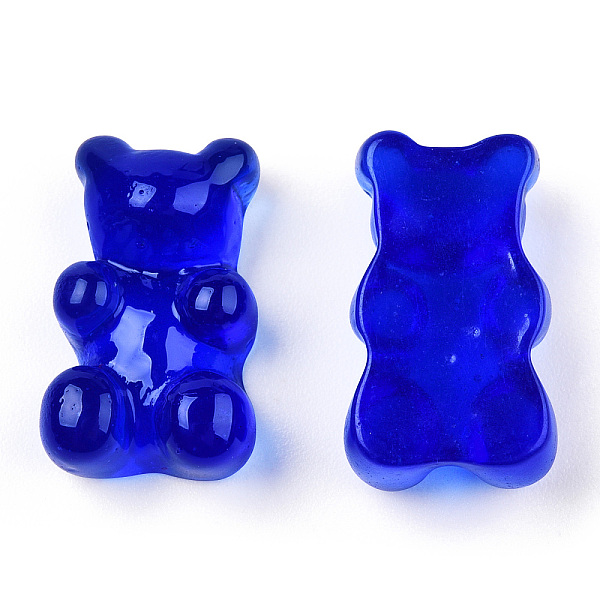 

PandaHall Translucent Resin Cabochons, Bear, Blue, 18.5x11x7mm Resin Bear Blue
