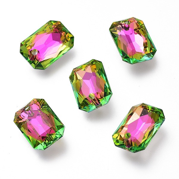 

PandaHall Glass Rhinestone Pendants, Back Plated, Faceted, Octagon Rectangle, Vintage Rose, 16x11x5.5mm, Hole: 1.6mm Rhinestone Rectangle..., Green