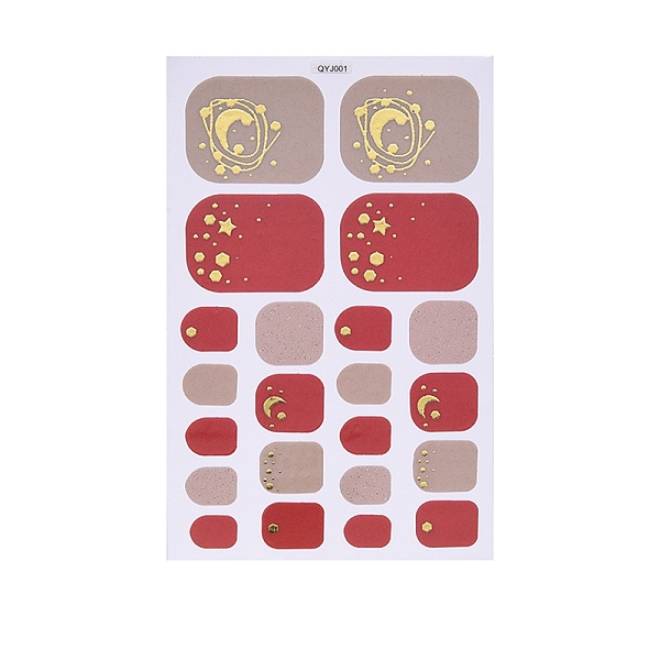 

PandaHall Full Cover Toenail Art Set, Self-Adhesive Glitter Design Toe Nail Decals, for Women & Girls DIY Manicure, Star Pattern, 92x60mm..., Brown