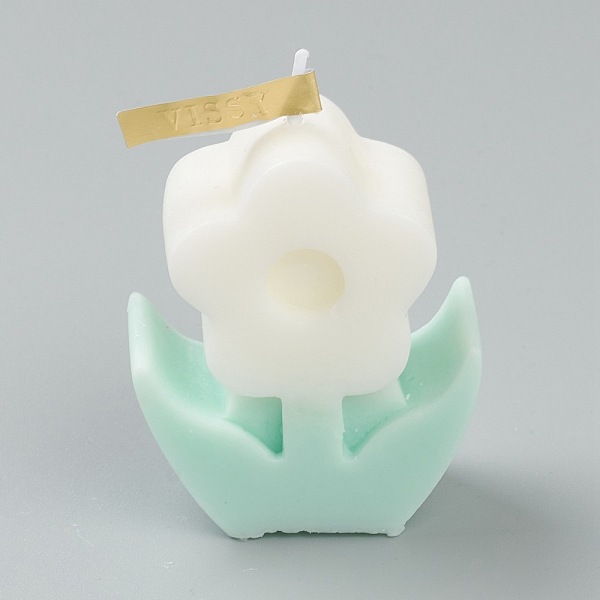 

PandaHall Flower Shaped Aromatherapy Smokeless Candles, with Box, for Wedding, Party, Votives, Oil Burners and Christmas Decorations, White...