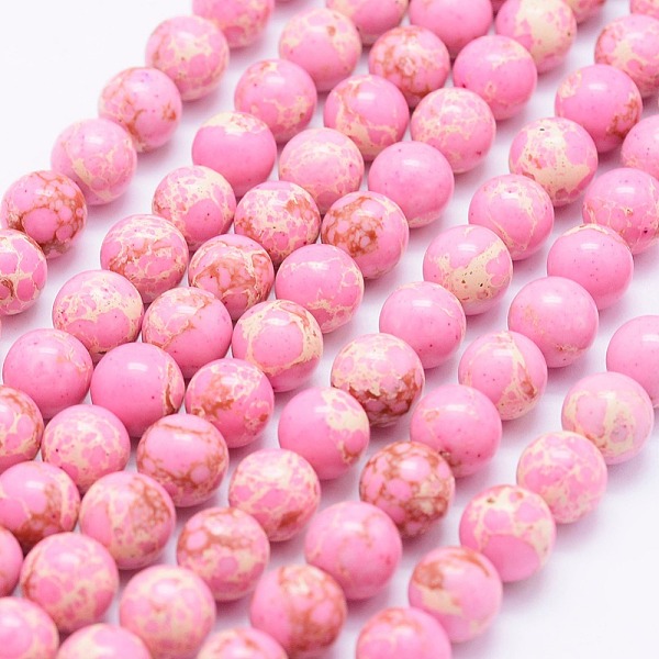 Brins de perles de jaspe impérial synthétiques