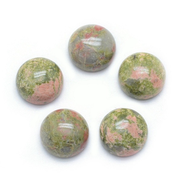 

PandaHall Natural Unakite Cabochons, Half Round, 10x4~5mm Unakite Half Round