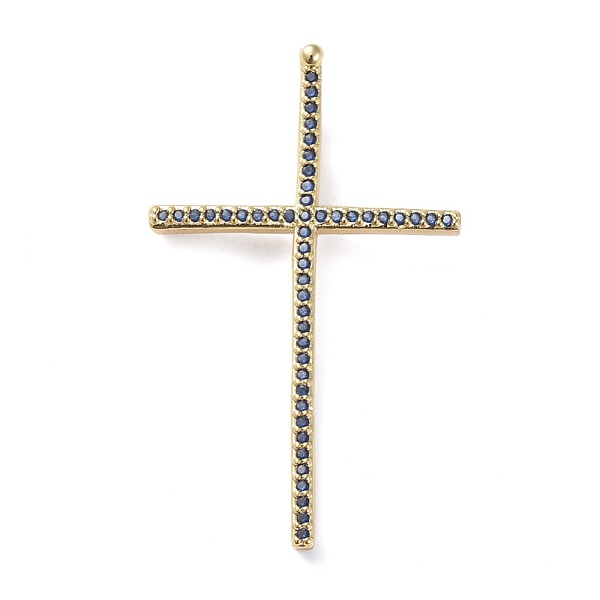

PandaHall Brass Micro Pave Cubic Zirconia Pendants, Cross, Blue, Golden, 37x22.5x2mm, Hole: 1.5x4mm Brass+Cubic Zirconia Cross Blue