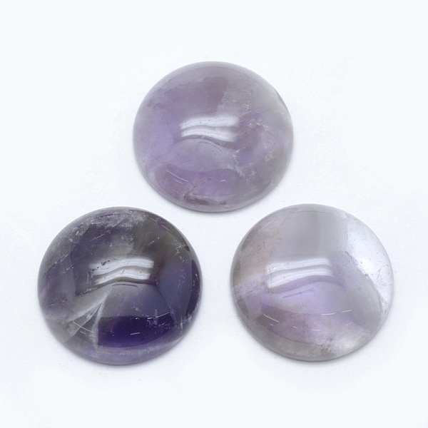 

PandaHall Natural Amethyst Cabochons, Half Round, 24.5~25x4~7mm Amethyst Half Round