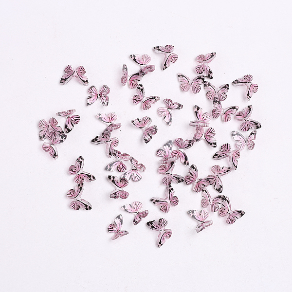 

PandaHall 3D Resin Cabochons, Nail Art Studs, Nail Art Decoration Accessories, Butterfly, Pink, 7.5x7~8x2~3mm Resin Butterfly Pink