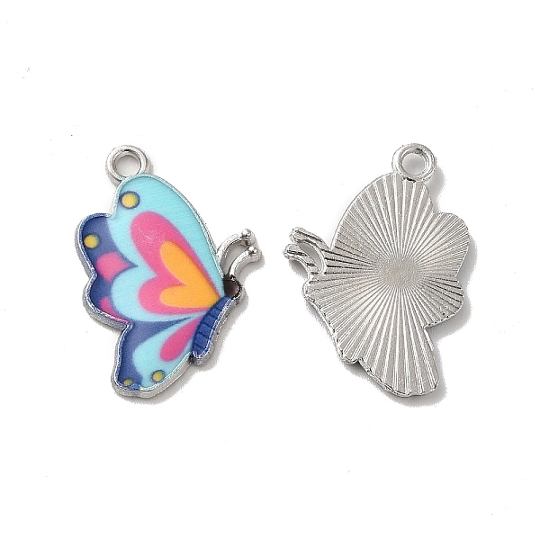 

PandaHall Alloy Enamel Pendants, Platinum, Butterfly Charm, Colorful, 24x16.5x2mm, Hole: 2mm Alloy+Enamel Butterfly