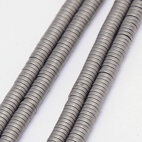

PandaHall Electroplate Non-magnetic Synthetic Hematite Beads Strands, Frosted, Heishi Beads, Flat Round/Disc, Grade A, Silver Plated, 4x1mm...