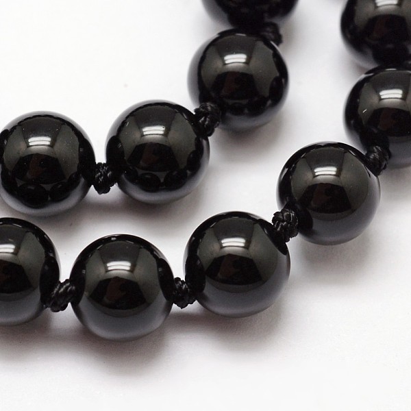 

PandaHall Natural Black Onyx Beads Strands, Round, 8mm, Hole: 1mm, about 48pcs/strand, 18.1 inch Black Onyx Round