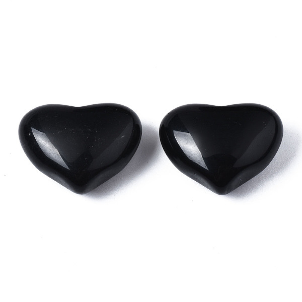 Natural Black Obsidian Heart Palm Stone