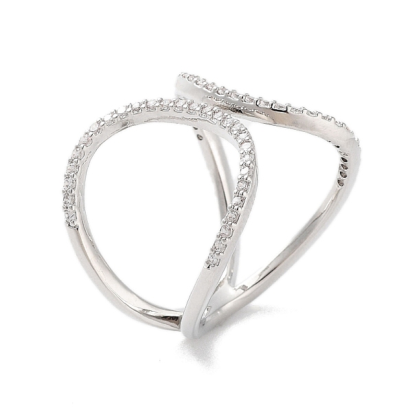 

PandaHall Rack Plating Brass Micro Pave Cubic Zirconia Adjustable Rings, Long-Lasting Plated for Women, Lead Free & Cadmium Free, Platinum...