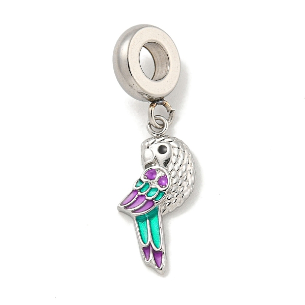 

PandaHall 304 Stainless Steel Enamel European Dangle Charms, Bird Large Hole Pendants, Stainless Steel Color, 29.5mm, Hole: 4.5mm, Pendant...