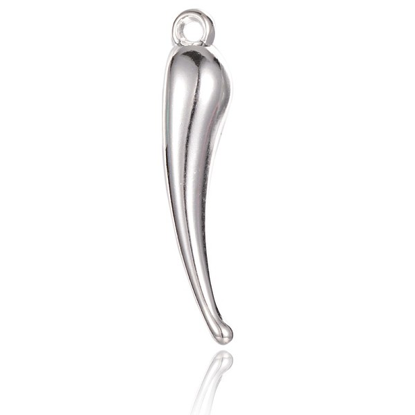 

PandaHall CCB Plastic Pendants, Pepper, Silver Color Plated, 43x10x9mm, Hole: 2mm Plastic Vegetables