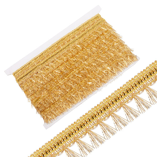 

PandaHall 15 Yards Filigree Polyester Lace Fringe Trim, Tassel Lace Ribbon, for Clothing Accessories, Light Khaki, 1-1/8 inch(27mm)...