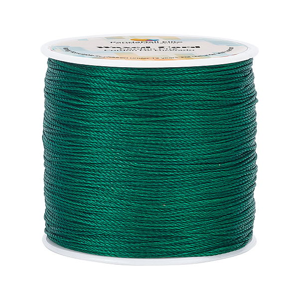 

PandaHall 1 Roll Round Waxed Polyester Cords, Twisted Cord, Green, 0.5mm, about 115.92 yards(106m)/roll Waxed Polyester Cord Round Green