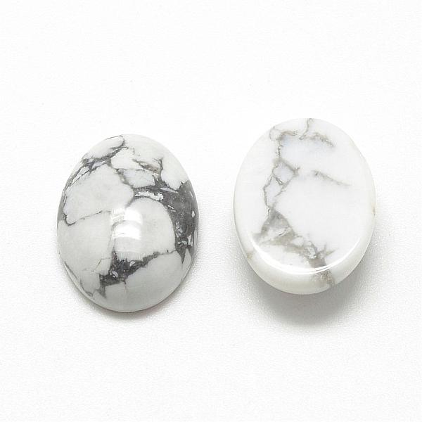 

PandaHall Natural Howlite Cabochons, Oval, 14x10x6mm Howlite Oval